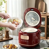 Cuisinière à riz électrique multifonctionnelle avec cuve antiadhésive, commande tactile intelligente, cuiseur vapeur en plastique, spatule, 1,8 L pour la cuisine domestique