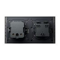 Interrupteur mural Touchmi 86*157mm en plastique, double interrupteur 2/3 voies avec prise allemande et ports USB