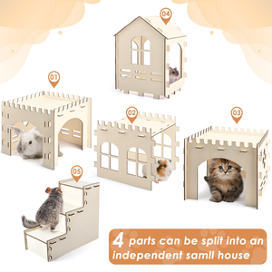 Extra Large Wooden <span class=keywords><strong>Rabbit</strong></span> Hideout Castle Indoor Outdoor Bunny <span class=keywords><strong>Houses</strong></span> destacável pequeno Animal Play Hideaway Hut para Coelhos - Product Image 3