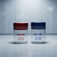 Bouteille en verre à large ouverture de 1 oz, 2 oz, 3 oz, 4 oz avec bouchon à vis en aluminium de différentes couleurs
