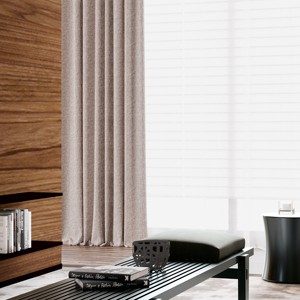 ผ้าโพลีเอสเตอร์100% ผ้าม่านทึบแสงเส้นด้ายถักทนแสงแดดย้อมสีสูง - Product Image 2