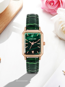 Relojes de Lujo para Mujer, Esfera Pequeña, Esfera Verde, Correa con Presilla, Relojes de Pulsera Cuadrados para Chicas - Product Image 3
