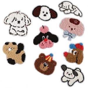 Self-Adhesive Cartoon Towel Embroidery Animal Chenille Fabric Embroidered Patch Clothing Accessories Bag Decoration Mobile Phone - Product Image 1