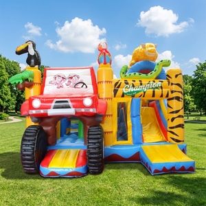 Château gonflable multi-jeux Safari WINSUN de haute qualité, combo château gonflable <span class=keywords><strong>Monster</strong></span> Truck - Product Image 1