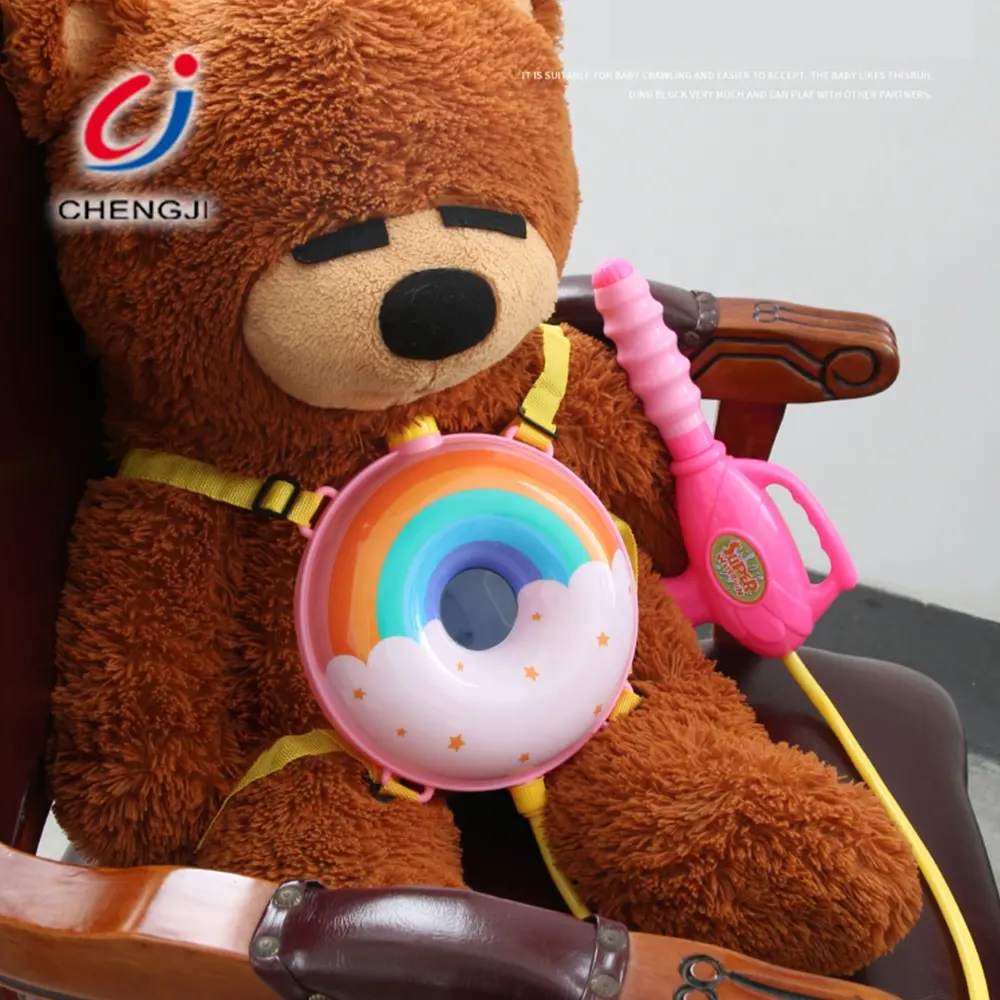 Terbaru Warna-warni Pelangi Donat Ransel Pistol Air Musim Panas Mainan Pistol Air untuk Anak-anak