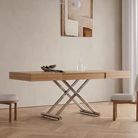 Table de salle à manger haute extensible de style nordique européen Table de cuisine multifonctionnelle d'appartement de couleur de bois simple moderne