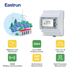 Eastron SDM630MCT-RC RS485 Modbus pengendali jarak jauh meteran pintar untuk bangunan pintar, tiga fase CT pengukur energi