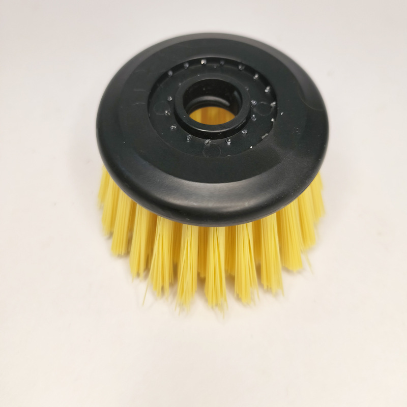 Brosse à vaisselle à long manche, tête séparable - jaune - universelle