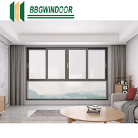 Lukliving fenêtre pliante en aluminium double vitrage maison fenêtre coulissante design fenêtre trempée horizontale pliante
