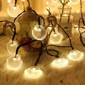 New LED sea wind shell light string solar color light garden creative room decoration shell light string