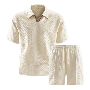 2026 Summer Cross-Border for 3D Rhinestone Eco-Friendly Fashion Set Men's Short-Sleeve <b>Polo</b> Collar Knitted Fabric T-Shirt New - Product Image 1