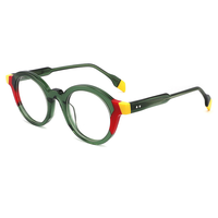 Haute qualité lumière bleue lunettes cadre 100% couleur acétate laminé lunettes lunettes rondes couleur optique lunettes pour les jeunes