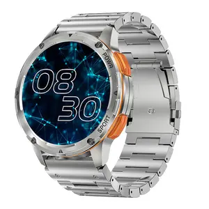 Reloj inteligente dorado de acero inoxidable 2024 llamadas inteligentes reloj inteligente para hombre reloj inteligente AMOLED ak59 banda de reloj inteligente