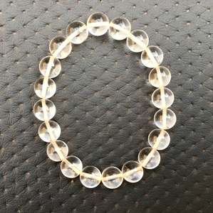 Beautiful Colorless Crystal Smooth Round Beads Handmade 6" Long <b>Bracelet</b> Wholesale Natural Clear Quartz Gemstone - Product Image 4