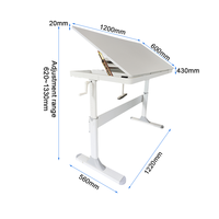 Mobilier de bureau à domicile Bureau manuel Table de bureau à hauteur réglable Table PC portable Bureau d'ordinateur debout
