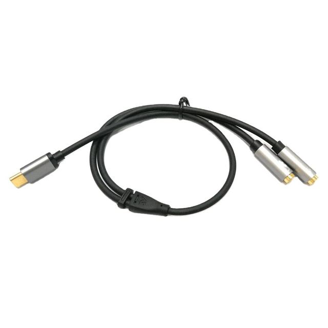 USB C Splitter Y Audio Cable Headphone Mic Audio Splitter Type C to 3.5mm Dual Female Audio Adapter Cables