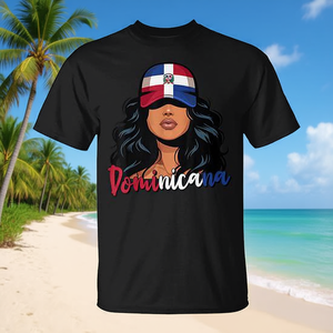 T-shirt Fille Dominicaine Fier d'être Dominicaine Drapeau de la République Dominicaine - Product Image 3