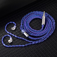 Câble de mise à niveau pour écouteurs stéréo, 1,2 mètre, construction en cuivre argenté, cordon détachable avec bornes plaquées or pour la musique