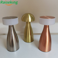 Lámpara de Mesa Inalámbrica con Barra LED Dorada, Recargable, Funciona con Batería, Luces con Control Táctil y Carga USB