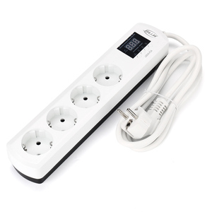 Multiprise JIUJI 16A avec écran LCD, 4 prises, temporisation, protection contre les surcharges, protection contre les surtensions et les surintensités, rallonge - Product Image 1