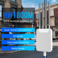 HW1800M Router AP WiFi 6 de Doble Banda para Exteriores, Resistente al Agua IP67, 1800Mbps Wave2 MU-MIMO 4G/5G para Uso en Exteriores