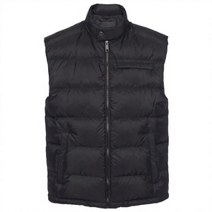 <b>LONG</b> MISSION INDUSTRY Unisex Black Puffer Vest Stand Collar Zipper Outerwear Quilted Winter <b>Waistcoat</b> Waterproof Windproof Front - Product Image 5