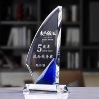 ADL Nouveau Design K9 Cristal Clair Verre Trophée Prix Voilier Bateau Voilier Artisanat Thème Affaires Gravure Plaques de Chine