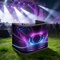 Pantalla LED Flexible P2.5 Plegable y Portátil para Cabina de DJ, Mesa de Soporte Plegable para Eventos