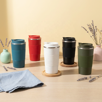 Gobelet isotherme classique en acier inoxydable à double paroi avec couvercle à poignée, tasse de voyage réutilisable, vente en gros OEM directe usine