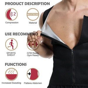 Sauna Suit Waist Trainer pour Hommes Sweat Workout Vest Avec Double <span class=keywords><strong>Ceinture</strong></span> Tondeuse Réglable - Product Image 5
