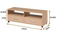 Meuble d'appartement Console TV en bois Banc de télévision Unité murale Meuble TV en verre