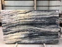 Dalles de marbre bleu Harbour Plaza en pierre naturelle BOTON STONE avec veines blanches pour revêtement de sol