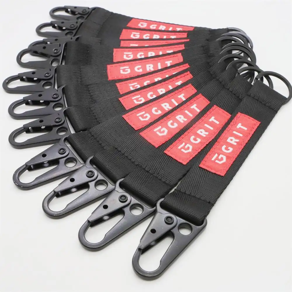 Boucle d'aigle personnalisée pour motocyclette Porte-clés jacquard Longes courtes en nylon avec logo de marque