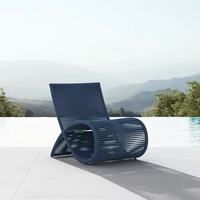 Ensemble de chaises longues d'extérieur résistantes aux intempéries, structure en aluminium, meubles en corde tressée à la main pour villa, maison d'hôtes, hôtel, jardin, balcon