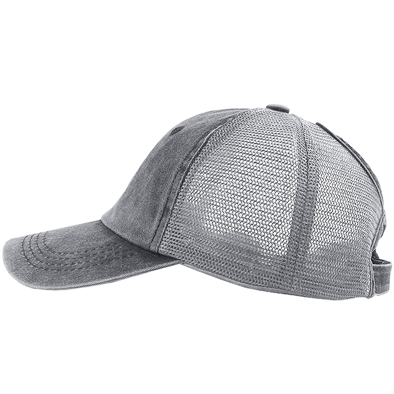 Vintage Washed Distressed Baseball Cap with Ponytail Hole Sport Hat Criss Cross Ponytail Hat Women Washed Distressed Baseball  main image 3