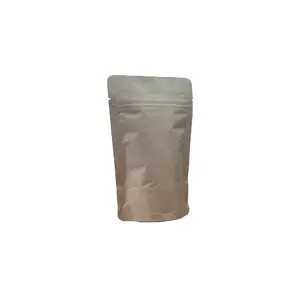 未印刷的棕色纸袋100g，带可重新密封的拉链145微米厚度，食品安全材料，在阿联酋制造