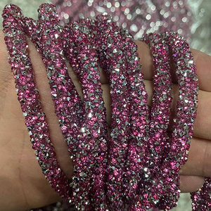 Bán Buôn Đầy Màu Sắc 6Mm Long Lanh <span class=keywords><strong>Rhinestone</strong></span> Pha Lê Ống Dây Dây Bling Vẽ Dây <span class=keywords><strong>Rhinestone</strong></span> Chuỗi - Product Image 6