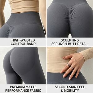 Leggings sin Costuras al por Mayor para Mujer, Pantalones de Yoga de Cintura Alta con Efecto Push-Up, Ropa Deportiva de Gimnasio con Logotipo Personalizado a Bajo Costo de Fábrica - Product Image 3