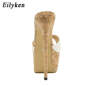Sandales à talons hauts 2025 en grain de bois blanc, sexy, à bout ouvert, talon aiguille de 16 cm, antidérapantes, idéales pour l'été - Product Image 6