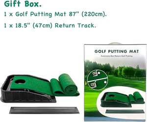 Коврик для гольфа 220 см (87 дюймов) с возвратной дорожкой для внутреннего и наружного зеленого коврика - Product Image 3