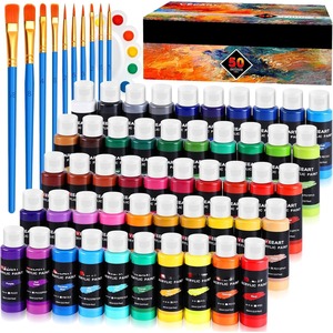 Chiyuan Acrylic Paint Set 50 Colors 60ml <b>Bottles</b> With <b>Brushes</b> For Canvas Painting Art Supplies - Product Image 1