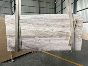 Dalles <span class=keywords><strong>de</strong></span> pierre <span class=keywords><strong>de</strong></span> <span class=keywords><strong>travertin</strong></span> gris argenté polies pour meuble-lavabo - Product Image 6