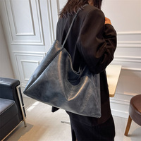 Tas Selempang Wanita Gaya Vintage Modern untuk Aktivitas Sehari-hari, Kapasitas Besar, Bahan Kulit PU Lembut, Kasual