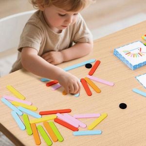 Early-Educational STEM Activities Toy Brain Teaser Creative Pattern Blocks Montessori <b>Smart</b> Sticks Wooden Puzzle - Product Image 2