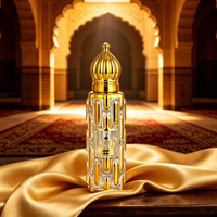 Flacon roll-on haut de gamme vintage 10 ml en verre électroplaqué or pour huile essentielle Attar du Moyen-Orient, idéal pour parfum Attar arabe