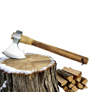 ขวานยุทธวิธีแบบ DIY สำหรับการเอาชีวิตรอดและการตั้งแคมป์  ใบมีดเหล็กคาร์บอนด้านหลังแบน ด้ามไม้ สำหรับกิจกรรมกลางแจ้ง  ลดราคาพิเศษ - Product Image 3