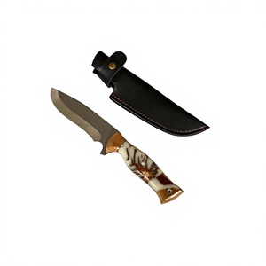 Couteau de chasse artisanal Ahmad en acier D2, lame droite à pointe tombante de 9 pouces, manche en résine de qualité industrielle - Product Image 2