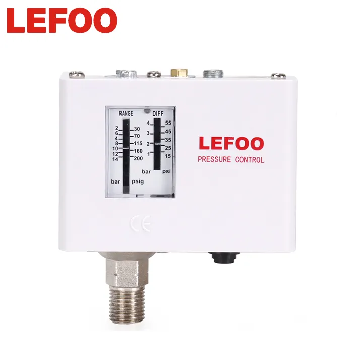 LEFOO LF55 saklar tekanan kompresor, pengontrol tekanan pendingin dapat disesuaikan