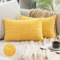 Toptan kıvırcık Faux kürk atmak yastık kılıfı oturma odası yatak odası kanepe dekoratif yastıklar kapak kabarık yastık minder örtüsü