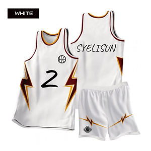 طقم جيرسي مخصص من البوليستر للرجال ، شورت رياضي للتنفس ، شورت كرة سلة مطبوع للكبار بأحجام علوية لكرة السلة - Product Image 3